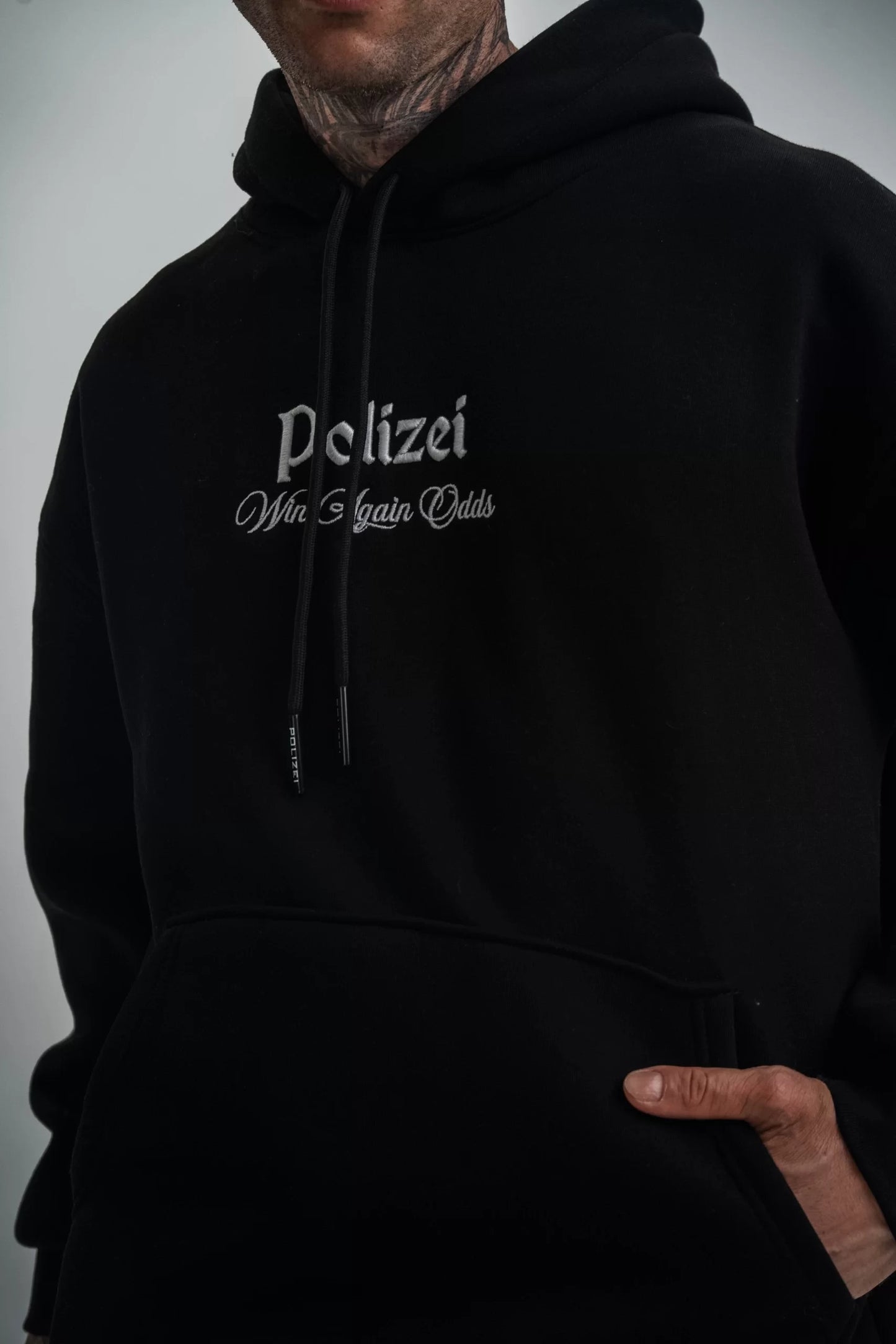 Üç İplik Kapşonlu Dijital Patchli SweatShirt - Siyah