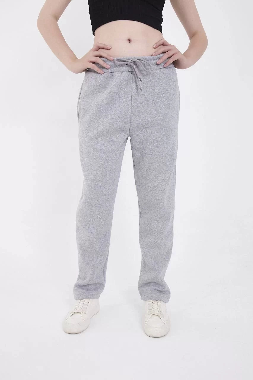 Unisex Üç İplik Basic Eşofman Pantolon - Gri