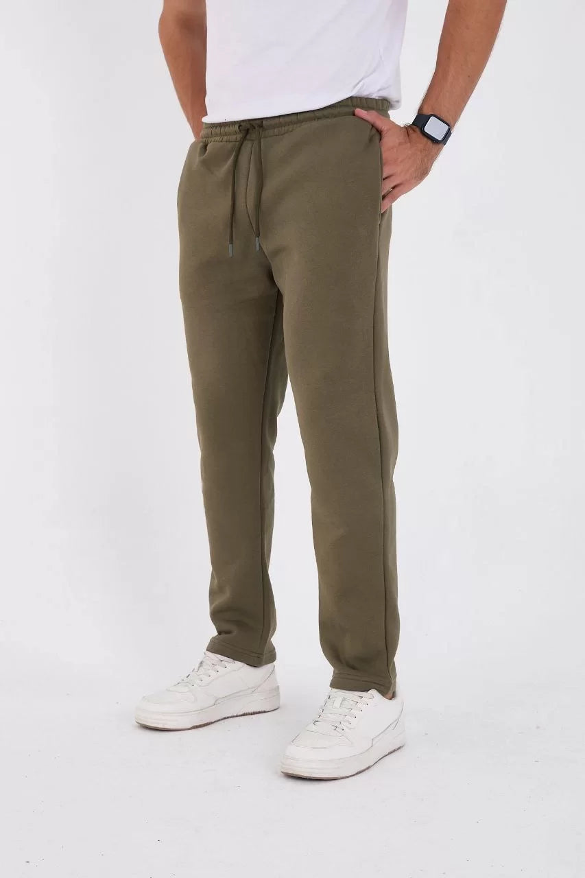 Unisex Üç İplik Basic Eşofman Pantolon - Haki